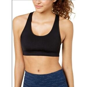 Ideology Women's Black Sports Bra Small Racerback Cutout NWT